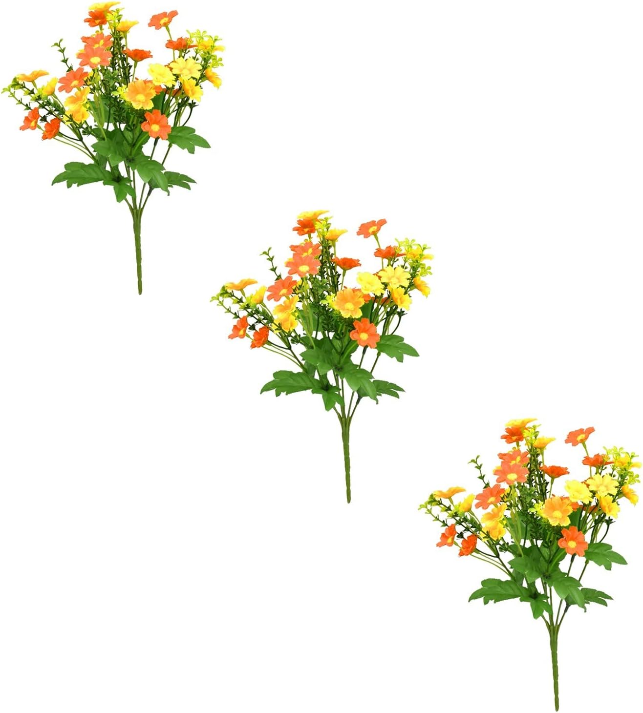 Flores falsas de seda, 3 piezas de lavanda sintética para exteriores, flores de simulación de plástico en maceta, plantas de gypsophila, flores