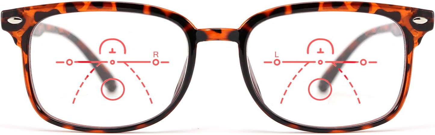 FEISEDY Gafas de lectura con un progresivo multifocal, bloqueo de luz azul, Gafas para leer, Marco Mujeres TR90 ,Hombres B2497
