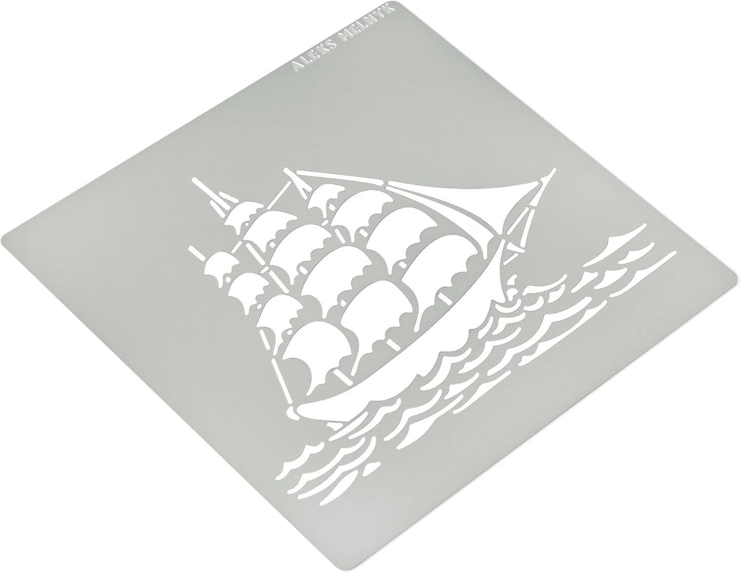 Aleks Melnyk No.475 Plantilla de metal, velero, transporte pirata, plantilla pequeña, 1 PC, plantilla para leña, grabado, manualidades, álbum de