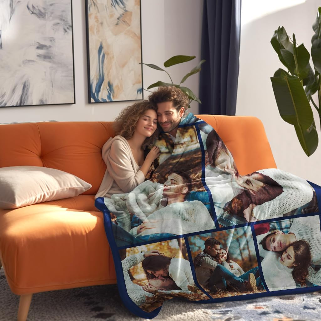 Regalos para parejas, manta personalizada de doble cara con fotos, texto, regalos personalizados para novio, novia, manta personalizada de franela