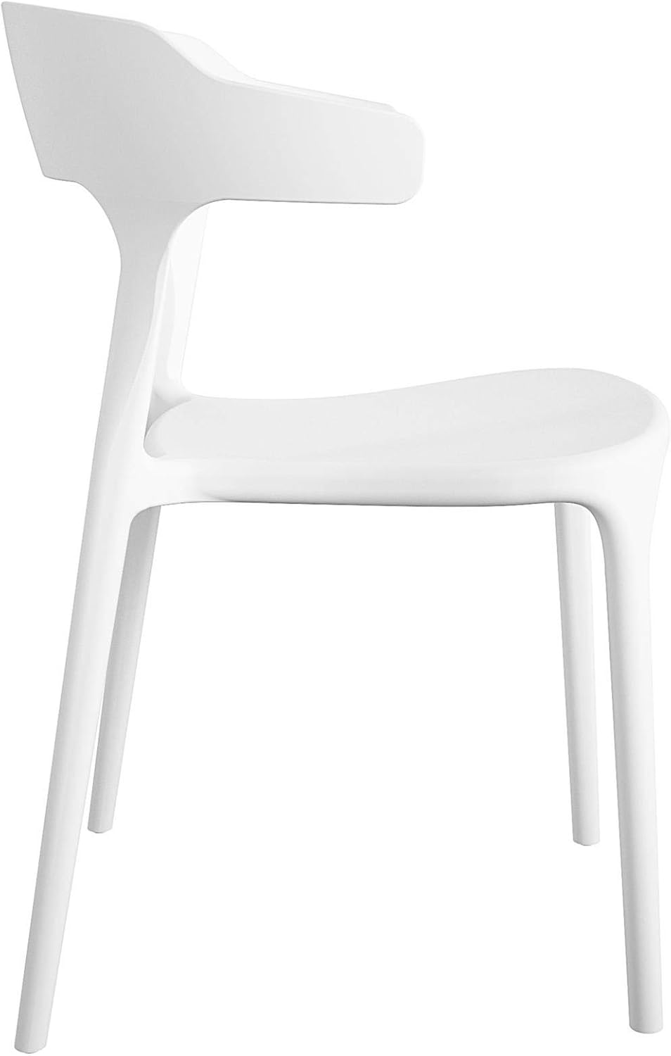 Novogratz Poolside Collection, Felix – Sillas de comedor apilables para interiores y exteriores, paquete de 2, color blanco