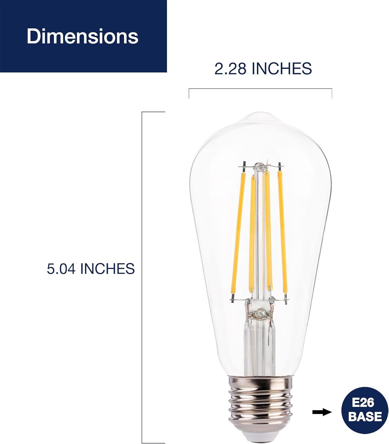 FLSNT Bombillas LED Edison de 7 W, equivalente a 60 W, CRI alto 90+, blanco suave de 2700 K, bombillas LED vintage ST19, 800 LM, base E26,