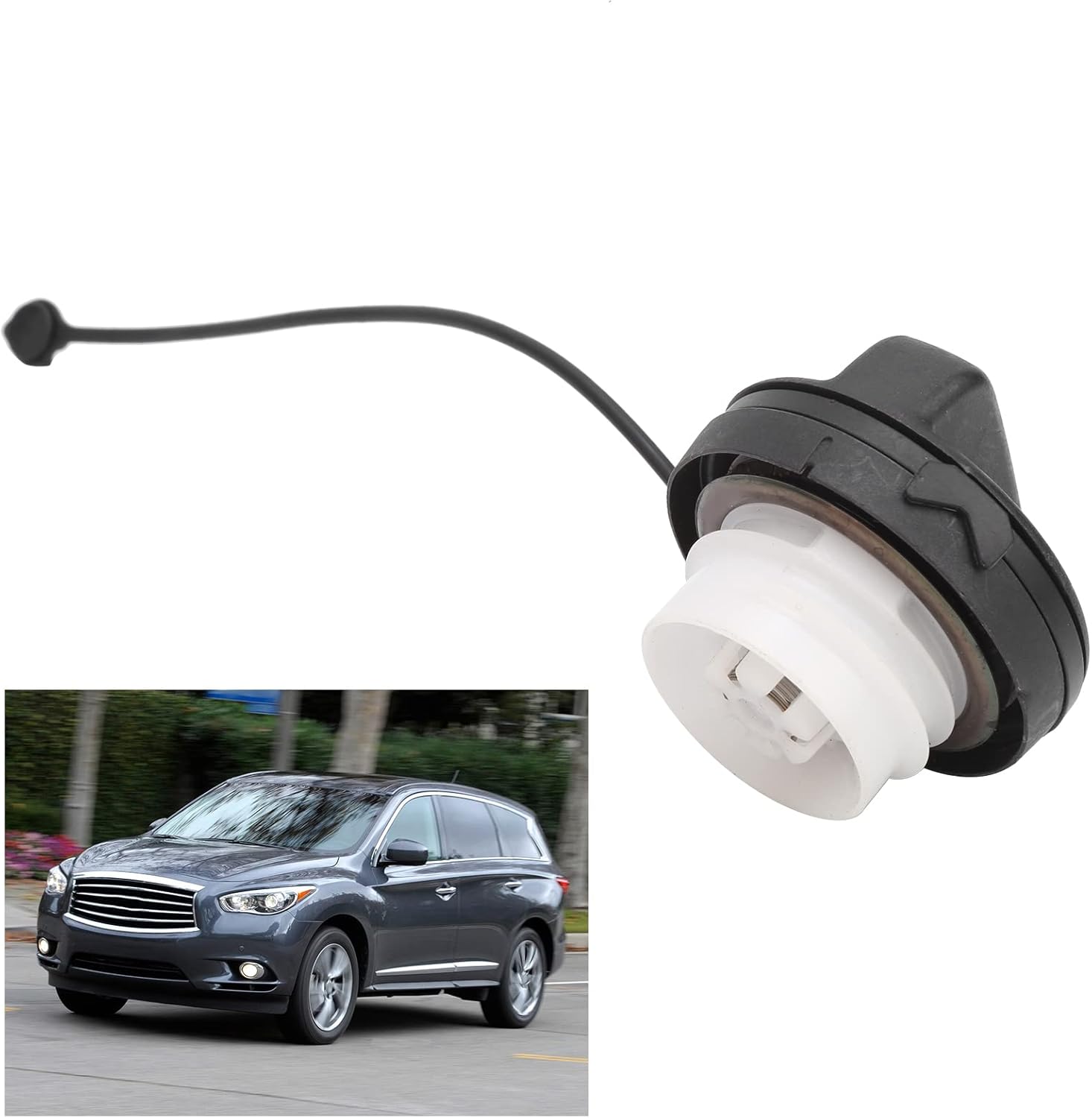 Tapa de llenado de combustible, tapa de llenado de combustible ABS color negro 17251-3JA0A 17251-9BD0E 17251-1VZ0D repuesto para AltimaFit para