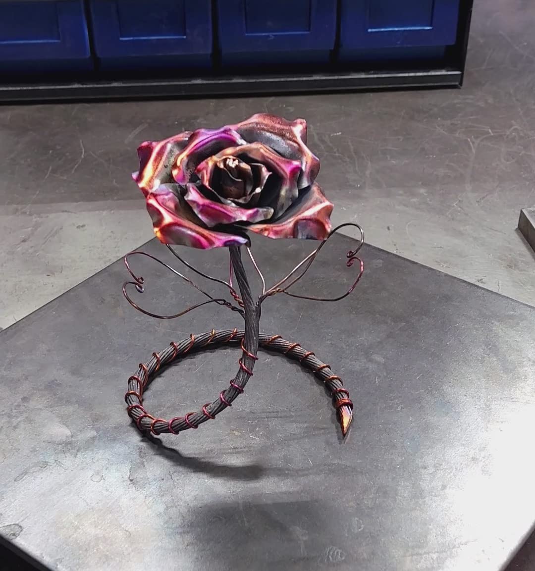 Antique Copper Rose ” Be Mine ” #1383e *Save 10% See Below* Valentine’s Day Mother’s Day Christmas Anniversary Wedding Housewarming Steampunk