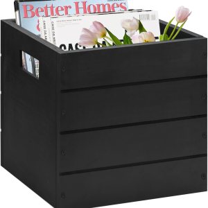 Y&ME YM Caja de madera con asas, cajas de almacenamiento de madera, organizador de cubos de madera decorativo rústico para juguetes y accesorios Y&ME YM Caja de madera con asas, cajas de almacenamiento de madera, organizador de cubos de madera decorativo rústico para juguetes y accesorios