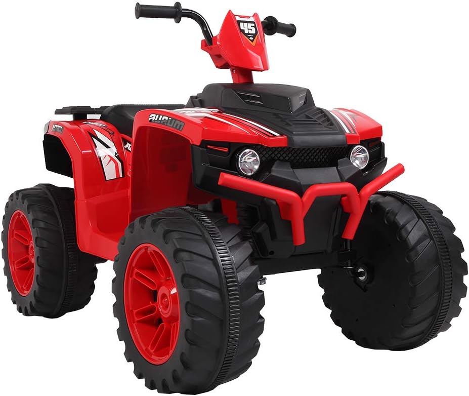ATV para niños, vehículo eléctrico de doble unidad de 12 V con batería – Coche de juguete motorizado de 4 ruedas para 3 a 7 años – Vehículo todo