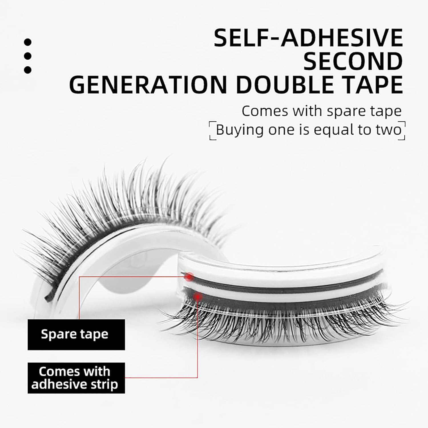 Pestañas autoadhesivas, pestañas postizas impermeables de aspecto natural para maquillaje fácil de poner (W09)
