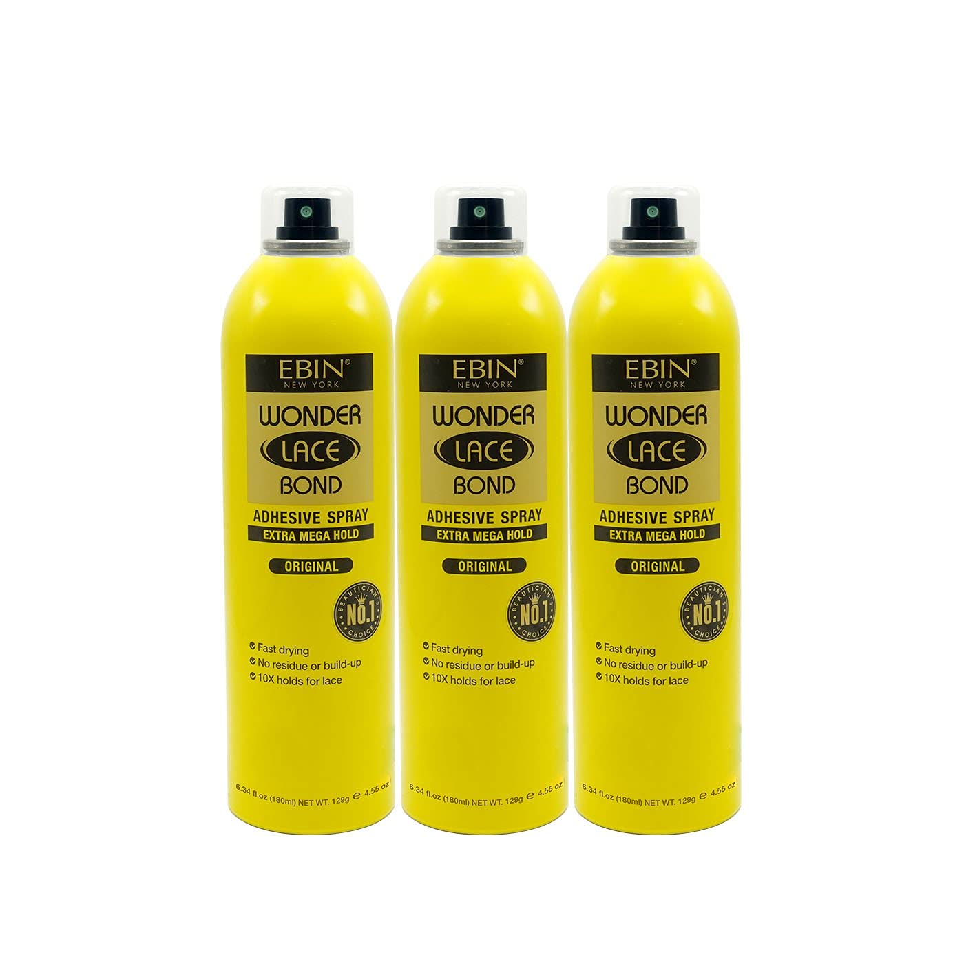 Wonder Lace Bond – Aerosol adhesivo original, paquete de 3 unidades  Extra Mega Hold 6.08oz 6.1 fl oz  Uso diario, secado rápido, sin residuos, sin