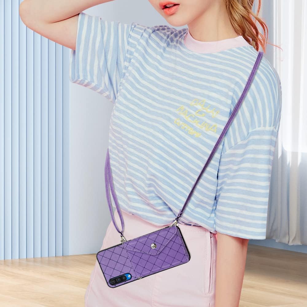 Compatible con Samsung Galaxy A50 A50S A30S – Funda tipo cartera con correa cruzada para el hombro y soporte para tarjeta de crédito, accesorios