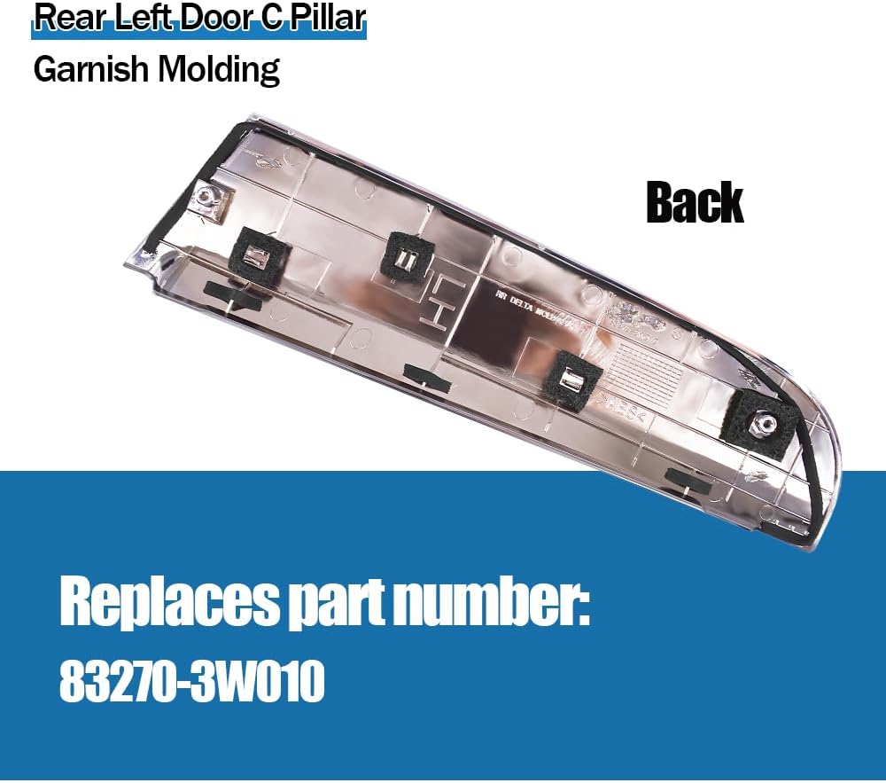 Moldeo de embellecimiento del pilar C de la puerta trasera izquierda se adapta a KIA Sportage 2011-2016 reemplaza 83270-3W010 (cromo trasero