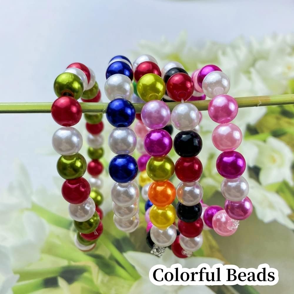 300 cuentas de perlas para manualidades de resina de 0.315 pulgadas para hacer joyas, cuentas redondas sueltas con agujero para collares, pulseras,