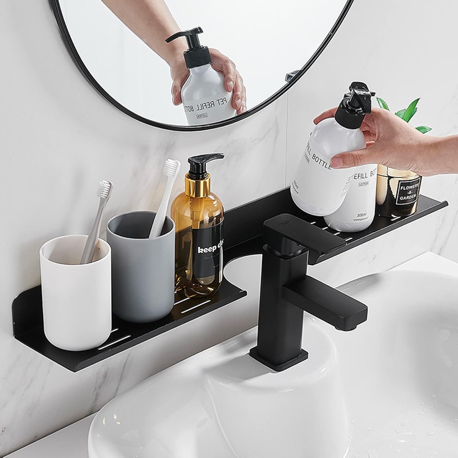 Organizador de estante de baño acrílico sobre el grifo, estante sobre el fregadero, decoración de baño, estante de fregadero de baño sobre grifo,