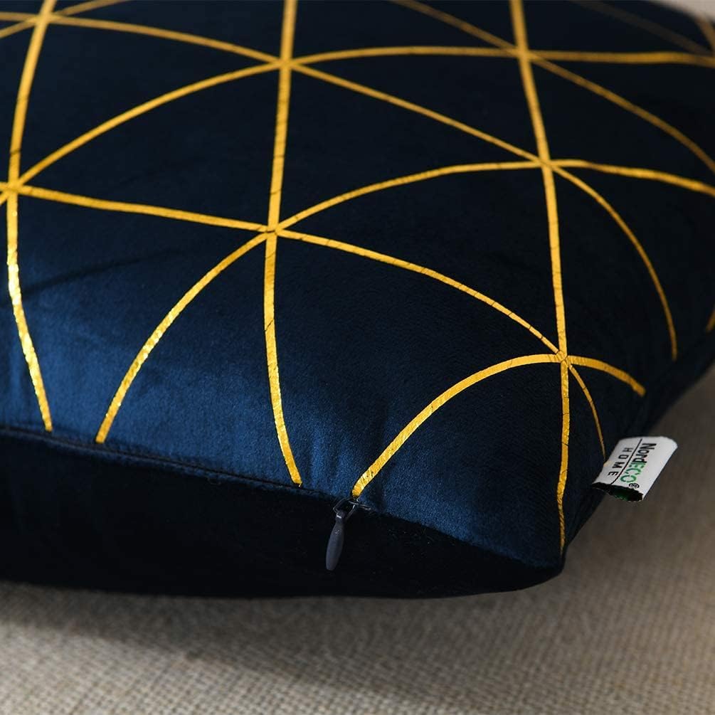 NordECO HOME Paquete de 2 fundas de cojín cuadradas decorativas para Halloween, sofá, cama, decoración del hogar, 24 x 24 pulgadas, azul oscuro