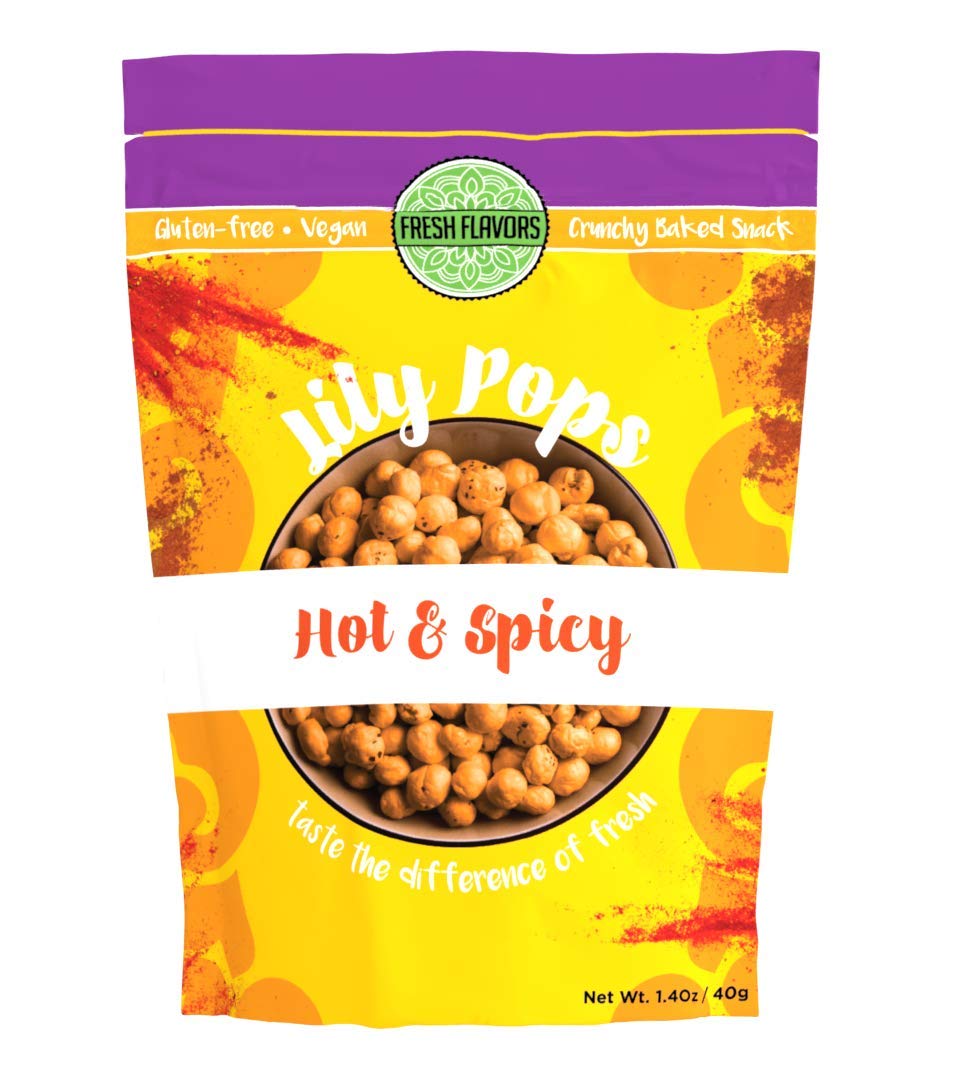 Fresh Flavors LILY POPS (semillas de lirio de agua reventadas) Snacks gourmet sin gluten, veganos, horneados, nutritivos y crujientes. Fabricado en