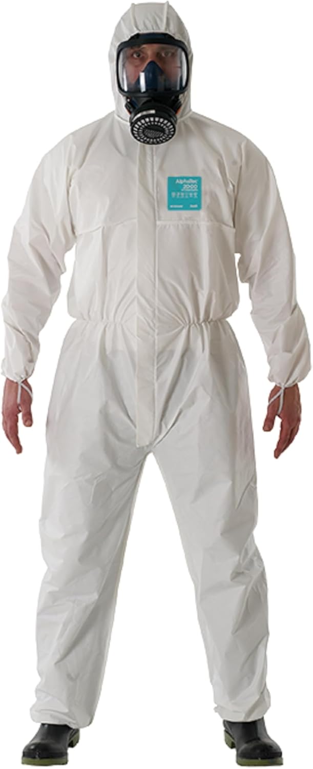 Trajes de materiales peligrosos con capucha, desechables, resistentes a los productos químicos, elásticos, unisex, para adultos, industrial, 8