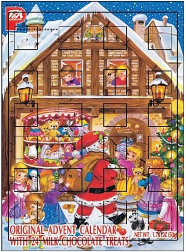 Juego de 2 calendario de Adviento de Navidad de 24 piezas de chocolate calendario de cuenta regresiva