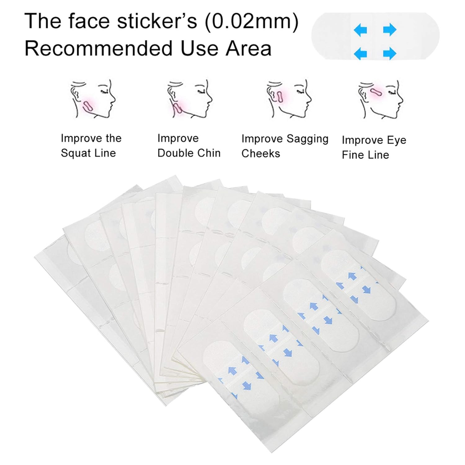 40 unidades de cinta facial invisible, cintas y bandas de estiramiento facial, cinta de elevación facial instantánea, levantamiento de cara,