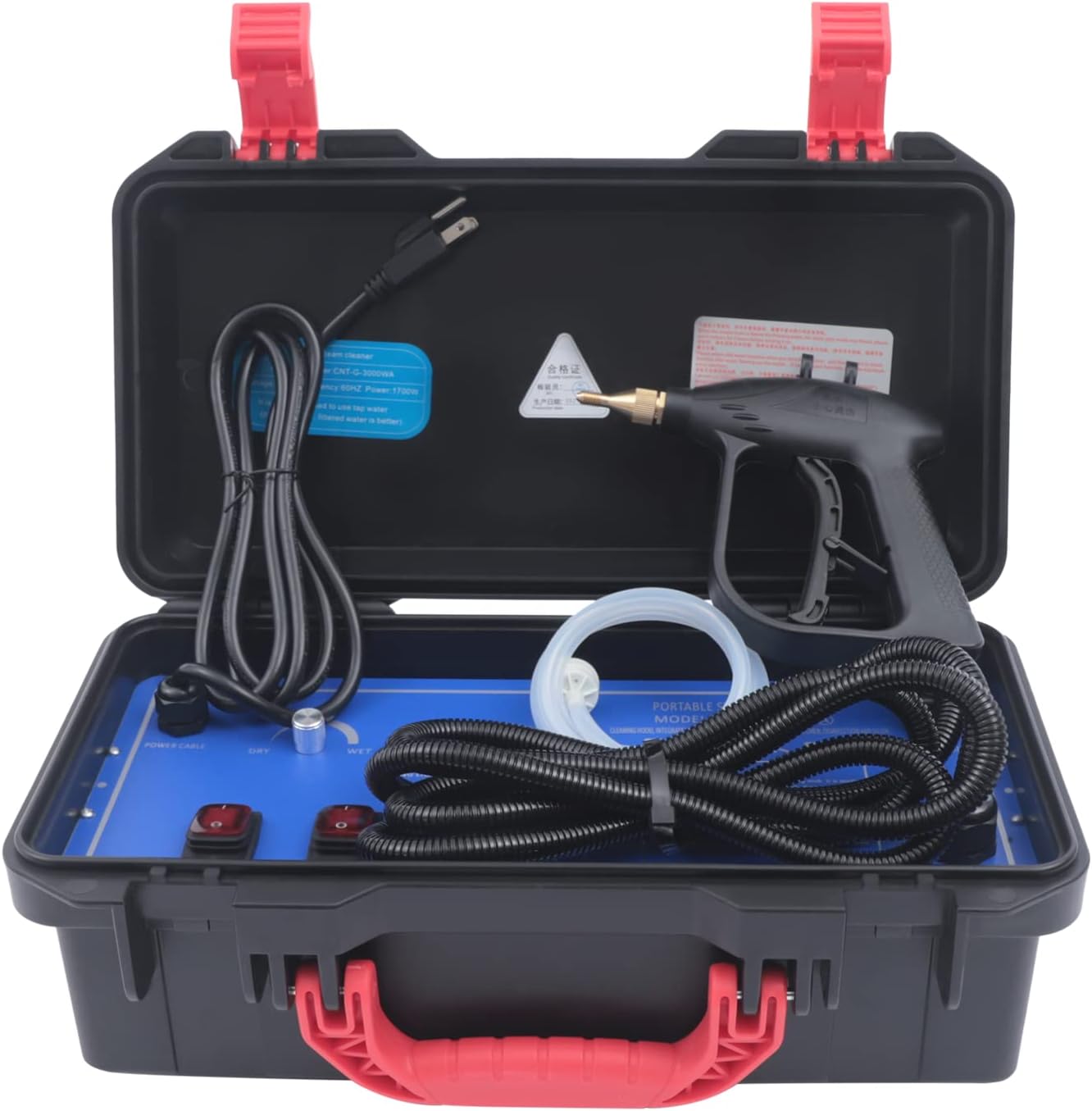 Limpiador de vapor de alta presión de 1700 W, limpiador de vapor bajo demanda y eliminación de papel tapiz, sistema de máquina de limpieza de vapor