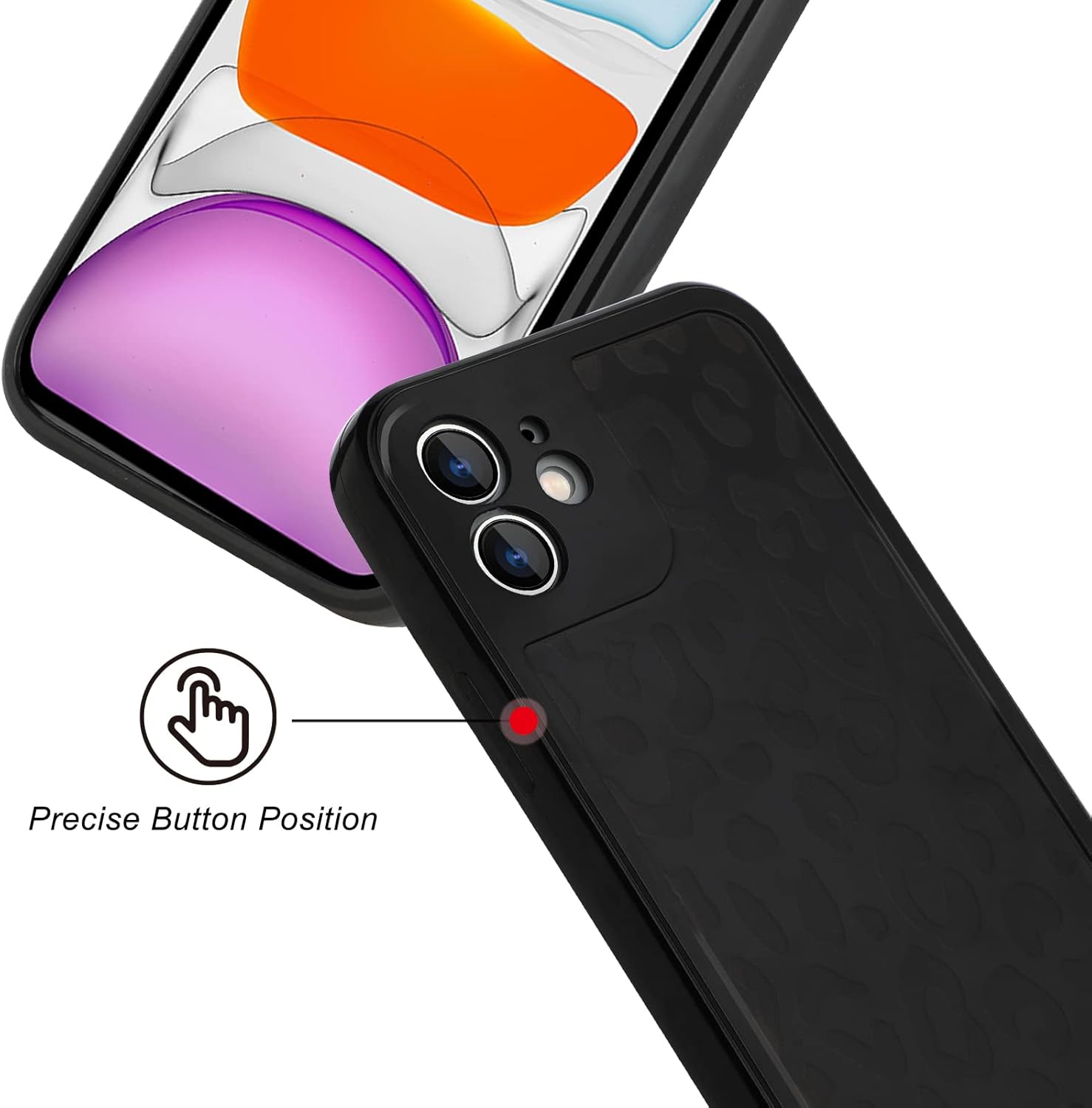 SAKUULO Funda compatible con iPhone 11, diseño de leopardo negro, funda suave para teléfono, a prueba de golpes, funda protectora completa de la