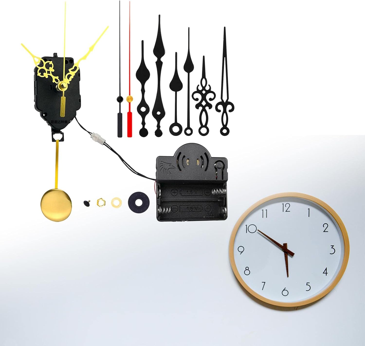 KLKCMS Reloj de cuarzo profesional Mecanismo de movimiento Timbre caja de música DIY reloj de pared Movimiento de alto par accesorio de piezas de
