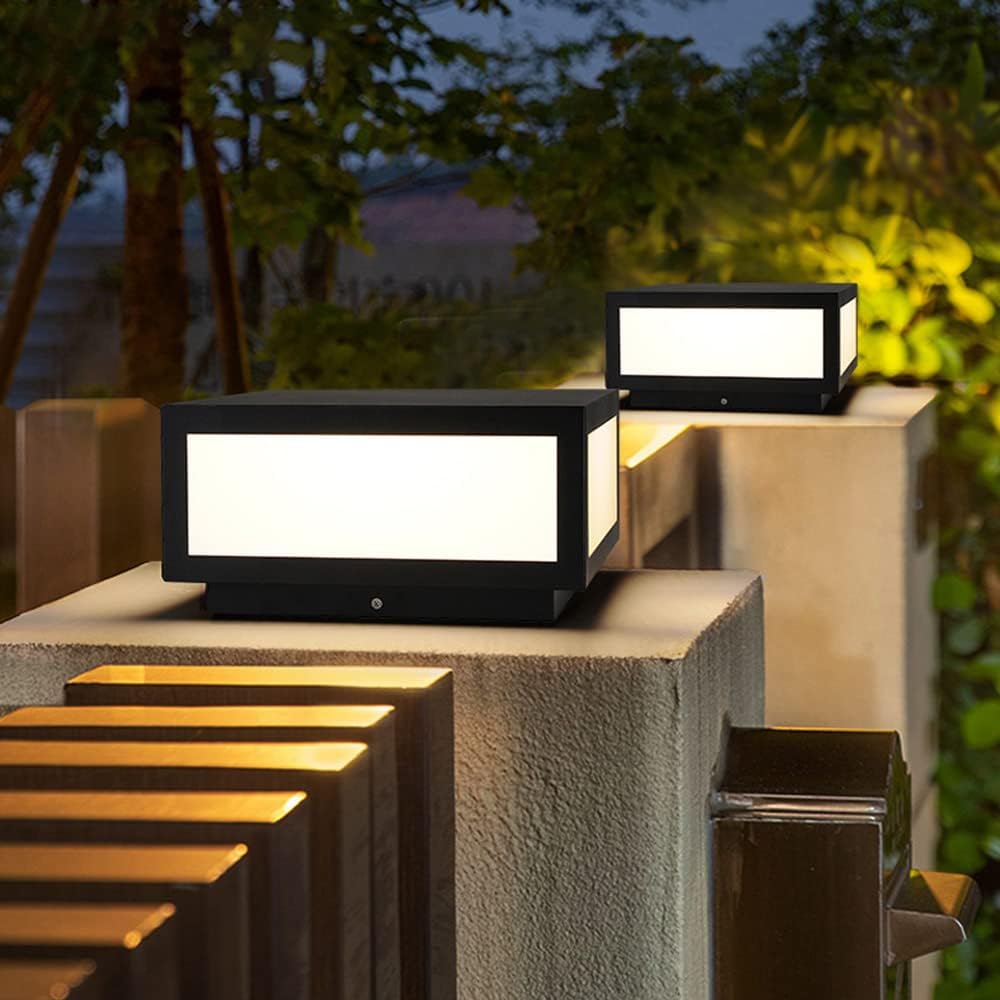 Luz de pilar de poste para exteriores, IP65, impermeable, de aluminio, moderna, de lujo, regulable, 15 W, luces de columna LED, iluminación urbana