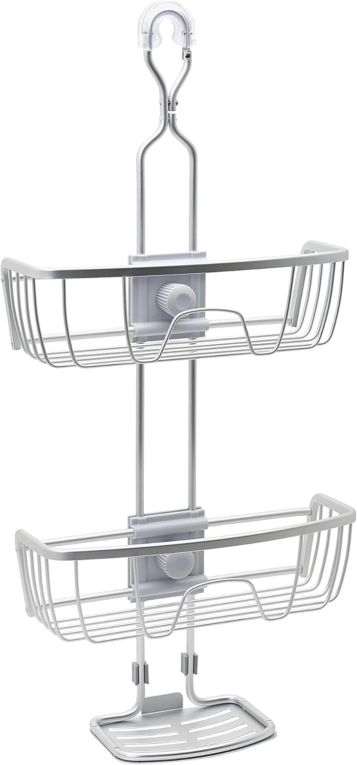 Canasta de ducha Zenna Home 7402AL NeverRust de aluminio de cromo satinado
