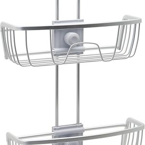 Canasta de ducha Zenna Home 7402AL NeverRust de aluminio de cromo satinado Canasta de ducha Zenna Home 7402AL NeverRust de aluminio de cromo satinado