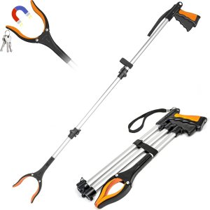 Grabber Reacher Tool 2024 mejorada herramienta de agarre plegable de 43 pulgadas para ancianos, palo de recogida plegable extra largo con fuerte Grabber Reacher Tool 2024 mejorada herramienta de agarre plegable de 43 pulgadas para ancianos, palo de recogida plegable extra largo con fuerte