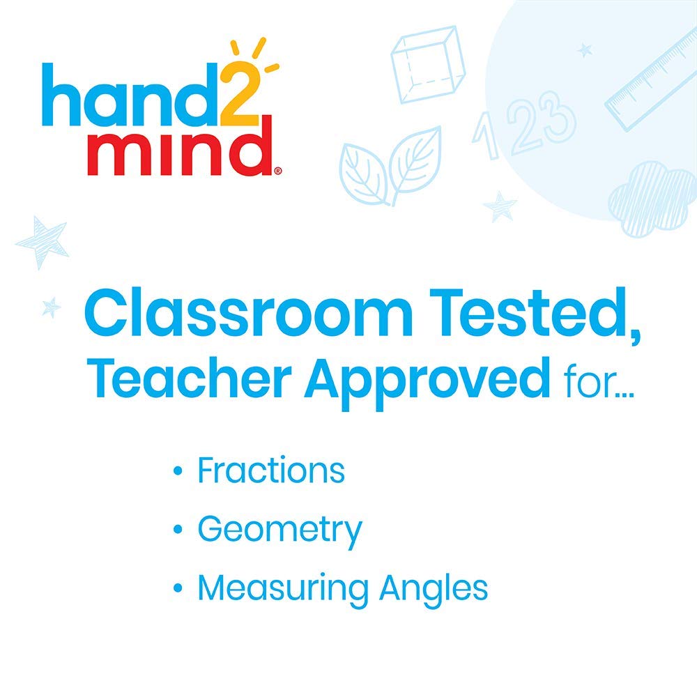 hand2mind Círculos de ángulo de arco iris, manipuladores de geometría, enseñanza primaria de matemáticas, materiales de matemáticas Montessori,