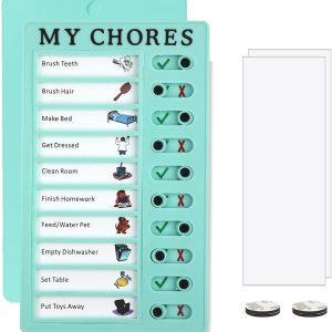 Tabla de tareas para niños, tabla de rutina de tareas para niños, tablero de lista de verificación de plástico en blanco con 2 cartulinas Tabla de tareas para niños, tabla de rutina de tareas para niños, tablero de lista de verificación de plástico en blanco con 2 cartulinas