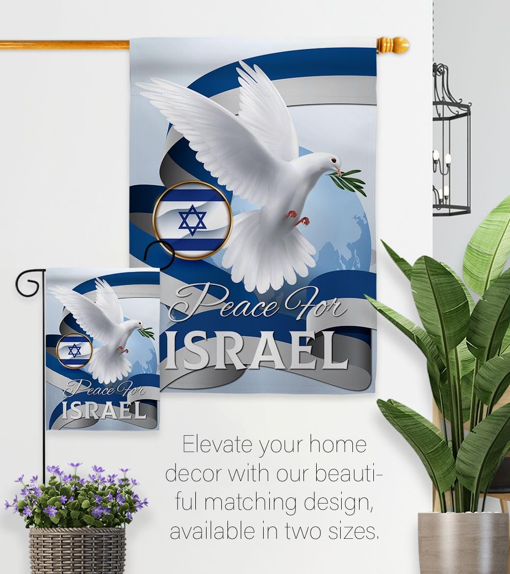 Paz para Israel – Juego de postes de jardín para decoración de jardín, decoración para el hogar, interior, tumba, patio, letrero para exteriores,