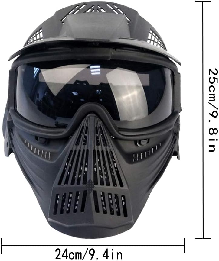 Paintball Mask, Airsoft Mask, Full Face with Tactical Goggles Mask, Impact Resistant for Airsoft BB Hunting, CS Game Paintball, Motocross Skiing and
