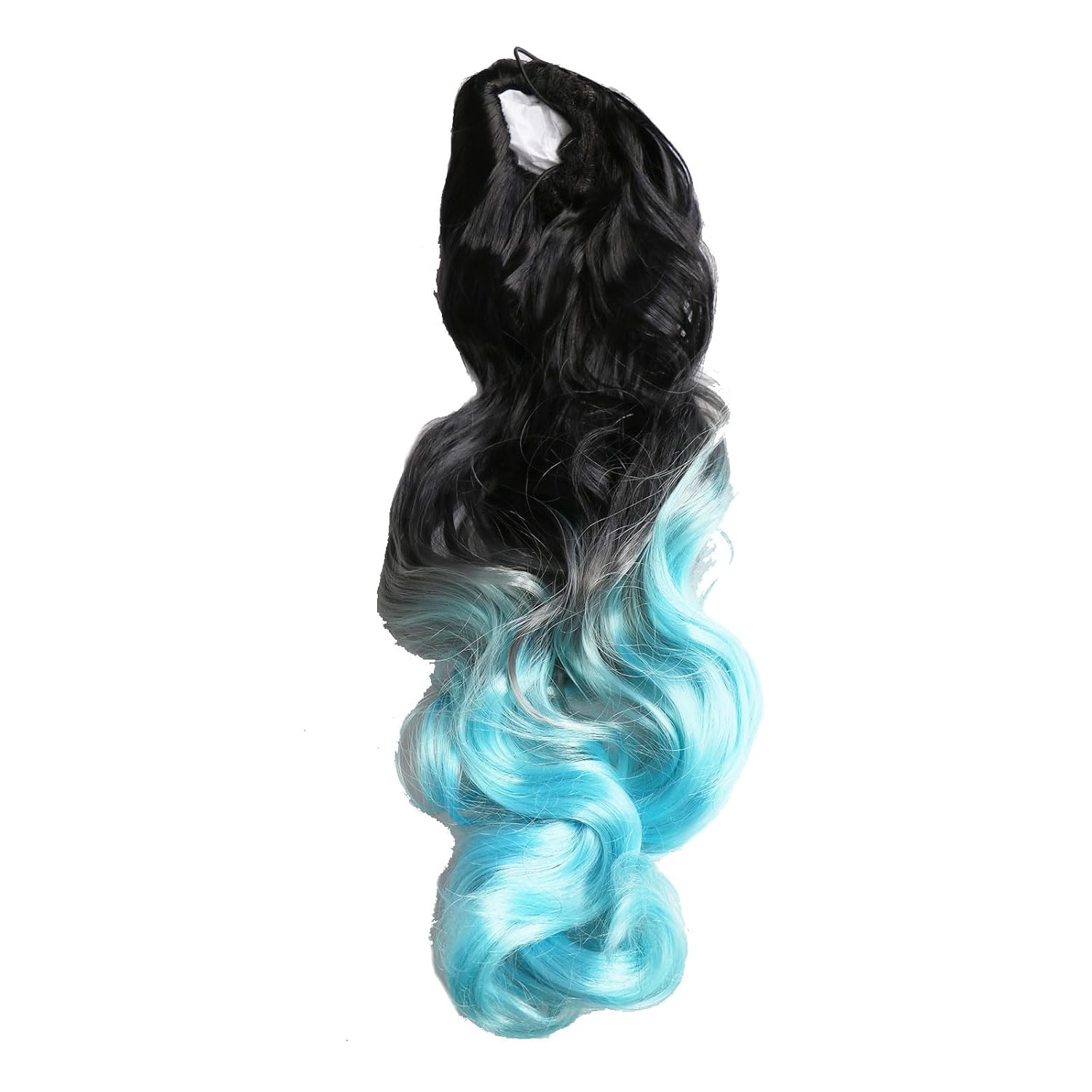 Extensión de cola de caballo rizada con cordón, color degradado, para mujer, extensión de cola de caballo sintética de fábrica (24 pulgadas, T