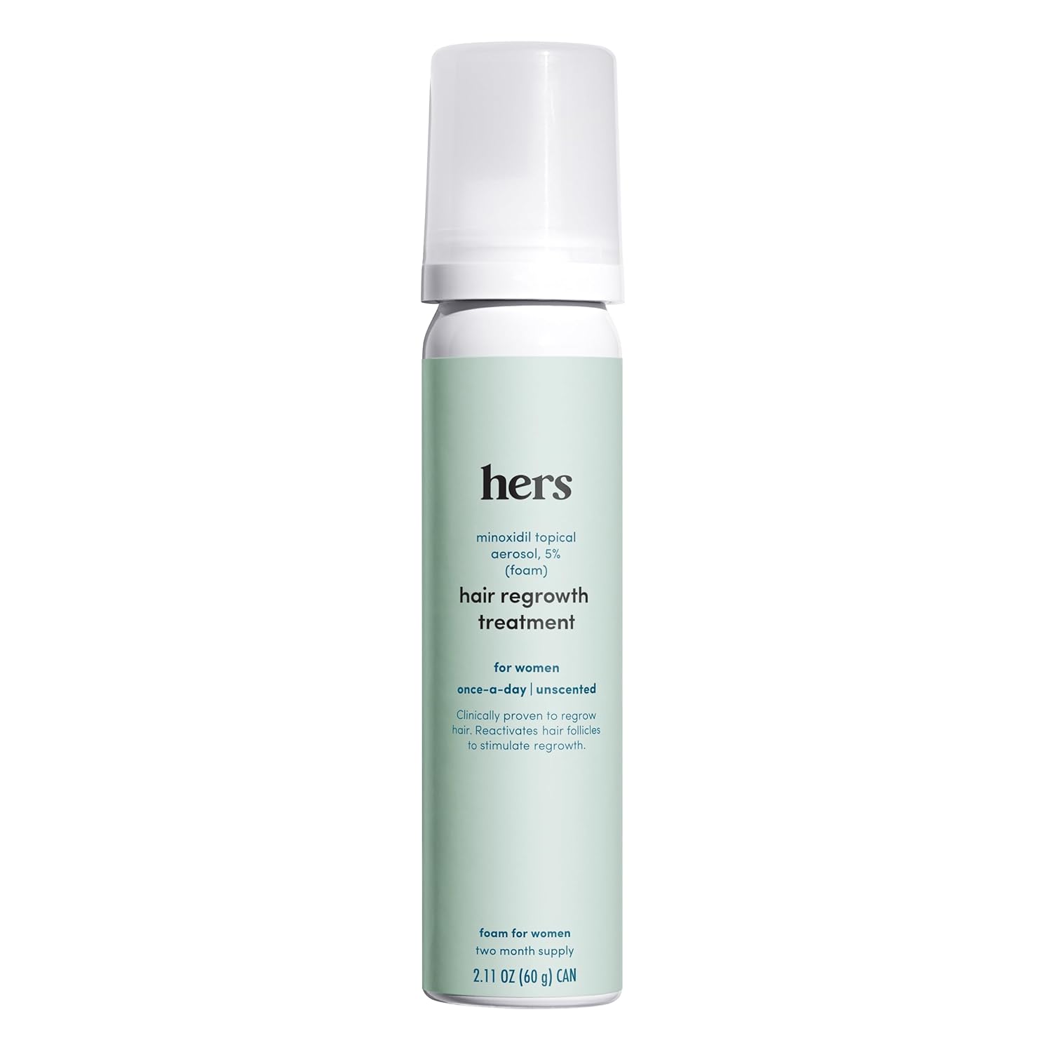 HERS tratamiento de regeneración del cabello minoxidil 5% solución tópica espuma – 2 fl oz