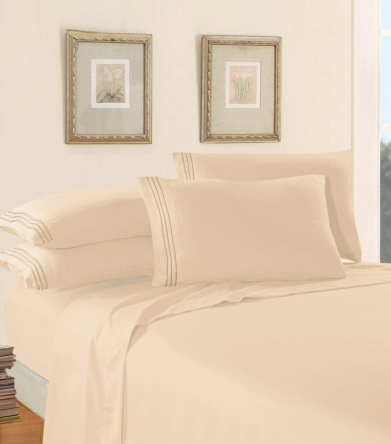 Juego de sábanas de lujo de 4 piezas en Tienda! Diseño de calidad egipcia con 1500 hilos Elegant Comfort – Resistente a las arrugas y al descolorido