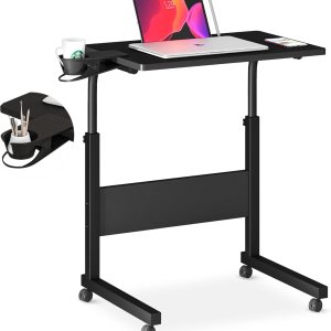 Klvied Escritorio de pie de altura ajustable, escritorio de pie con soporte para tazas, escritorio portátil para laptop, móvil, escritorio para Klvied Escritorio de pie de altura ajustable, escritorio de pie con soporte para tazas, escritorio portátil para laptop, móvil, escritorio para