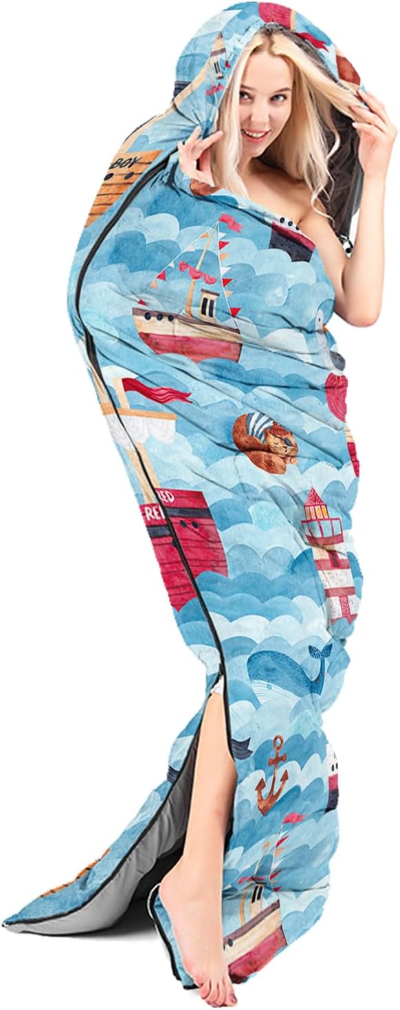 CVHOUSE Saco de dormir para camping, 3 estaciones, clima cálido y fresco, ligero, saco de dormir impermeable para adultos y niños, viajes y al aire