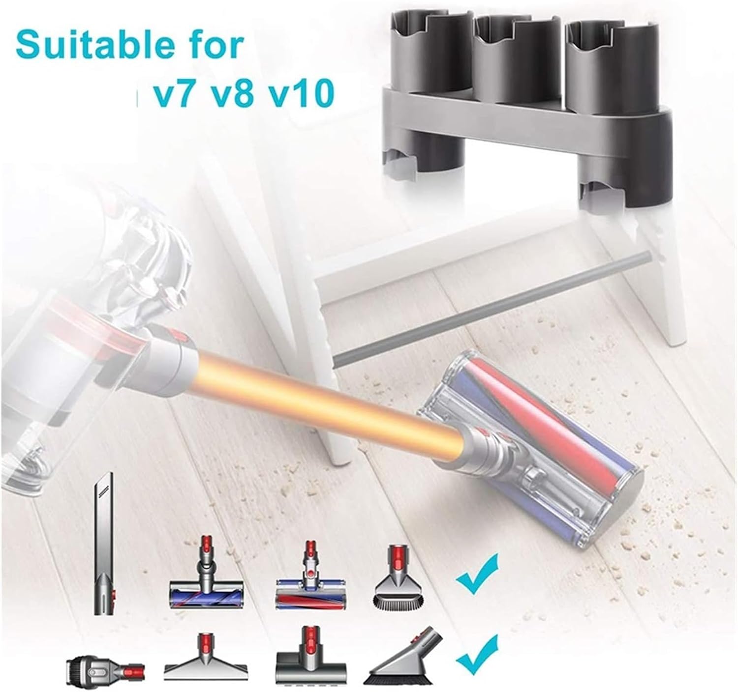 Storage Bracket Absolute Vacuum Cleaner Parts Accessories Brush Tool Nozzle Base. Compatible with Dyson V7 V8 V10 V11