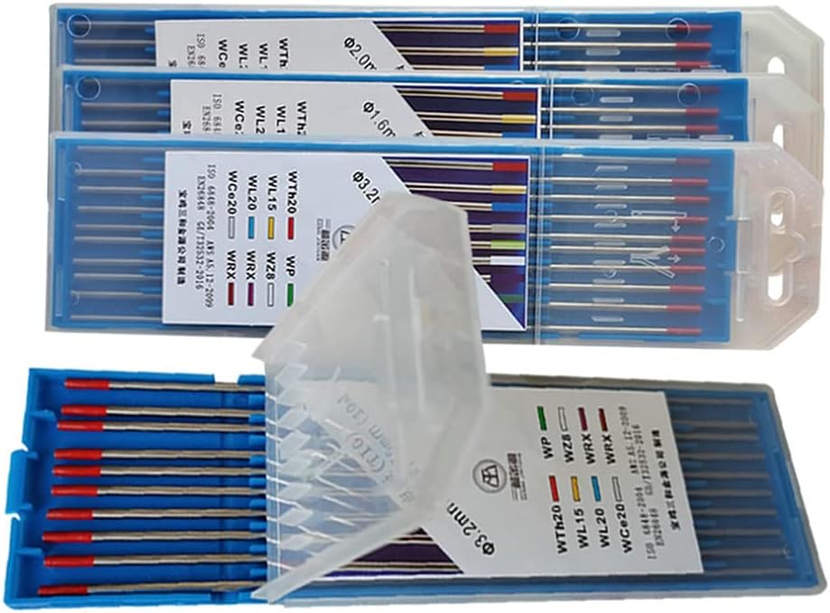 Juego de 10 varillas de soldadura de arco de argón para soldadura de arco de tungsteno para soldadura de hierro inoxidable WT20 varillas de