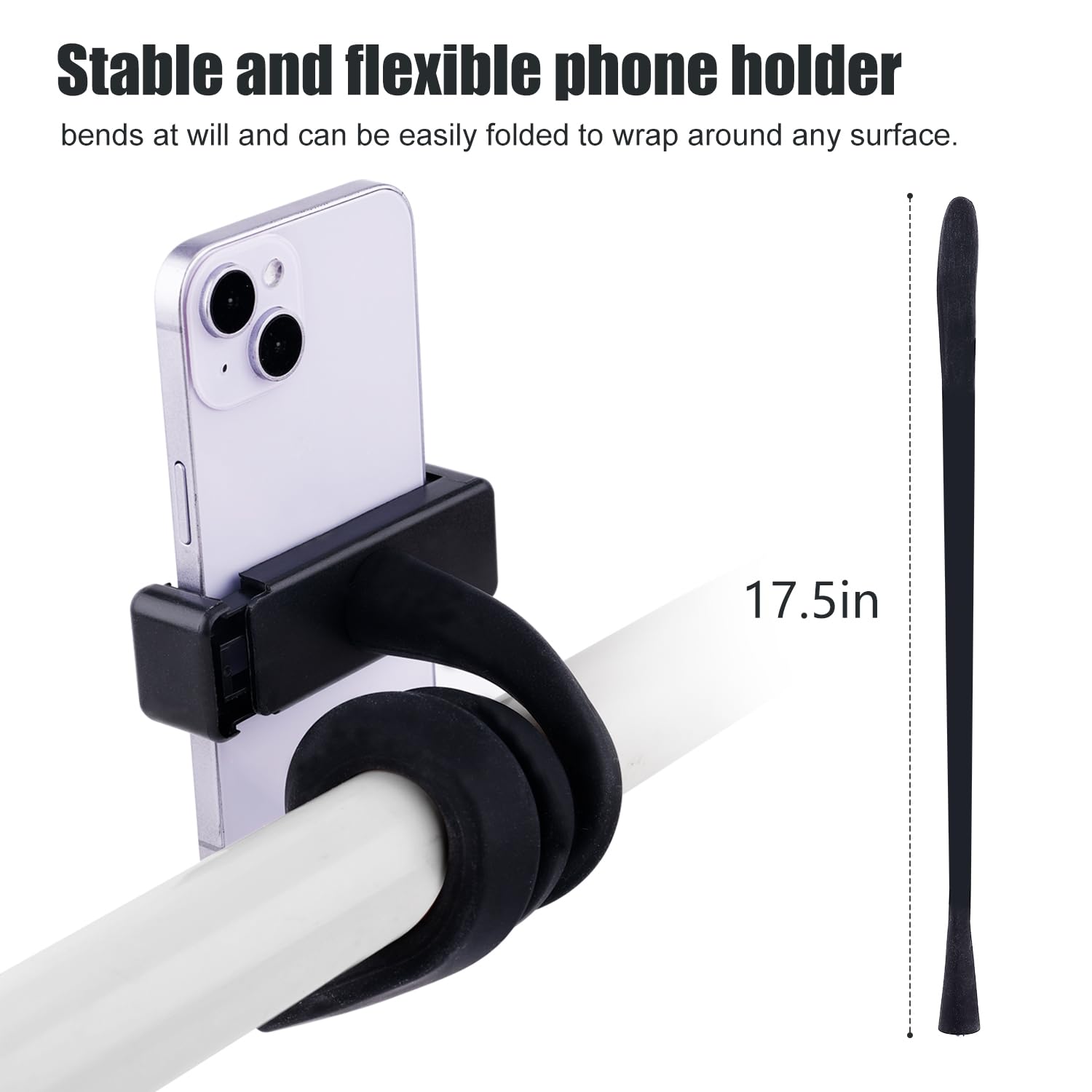 Soporte de teléfono para cochecito de bicicleta, soporte flexible para cochecito de bicicleta con agarre de brazo antideslizante, abrazadera de