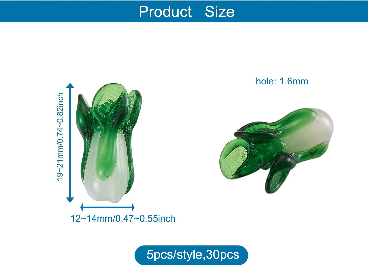 Craftdady Vegetable Food Lampwork Glass Charm Bead Handmade Dangle Beads for Jewelry Bracelet Necklace Making