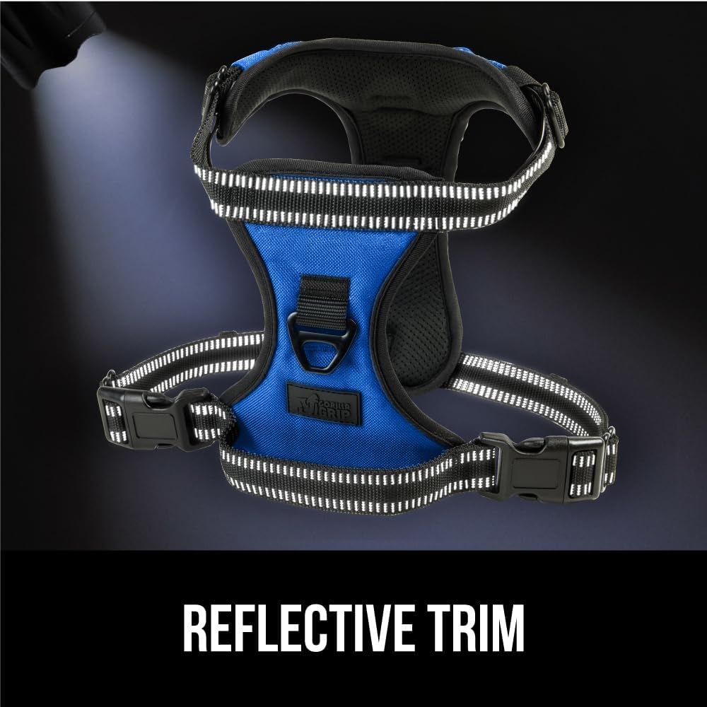 Gorilla Grip Arnés cómodo y duradero sin tirones para perro con asa, clips de correa para mascotas en el pecho o la espalda para caminar, chaleco de