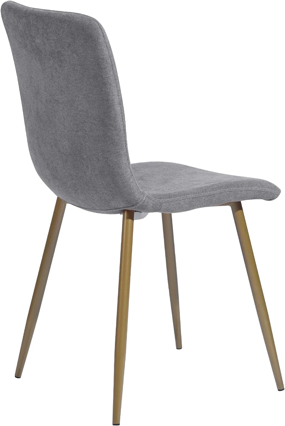 Juego de 4 sillas de comedor, juego de sillas premontadas tapizadas con patas doradas, tela moderna para comedor, cocina, 17.3 pulgadas de ancho x