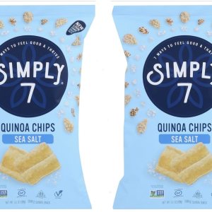 Simply 7 – Paquete de 2 chips de quinua con sal marina y pegatina GTF y palito de goma de mascar de menta verde Simply 7 – Paquete de 2 chips de quinua con sal marina y pegatina GTF y palito de goma de mascar de menta verde