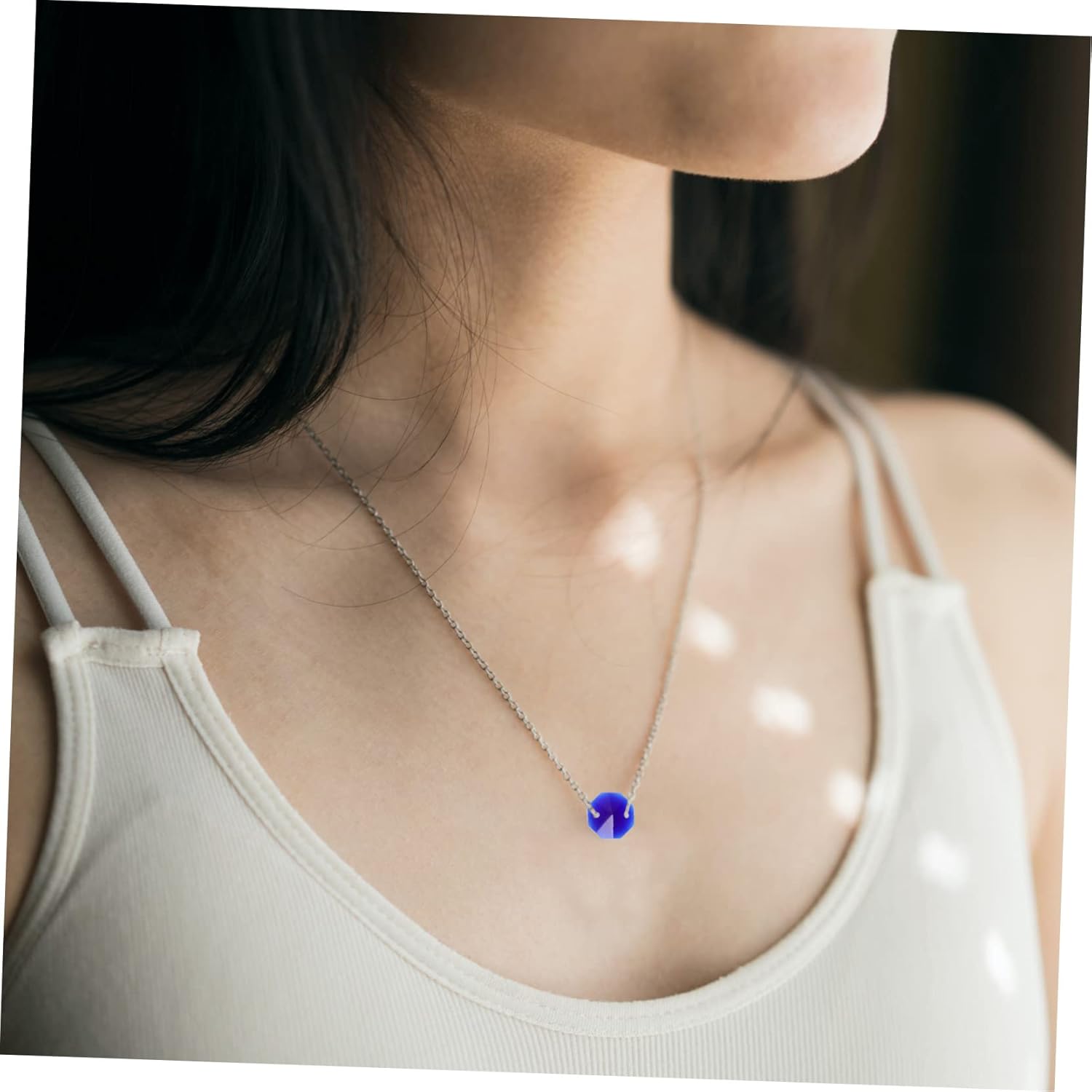 COHEALI 80 piezas de cuentas octogonales de doble agujero para fabricación de joyas, espaciador, cuentas de agujero facetado, cuentas de acrílico,