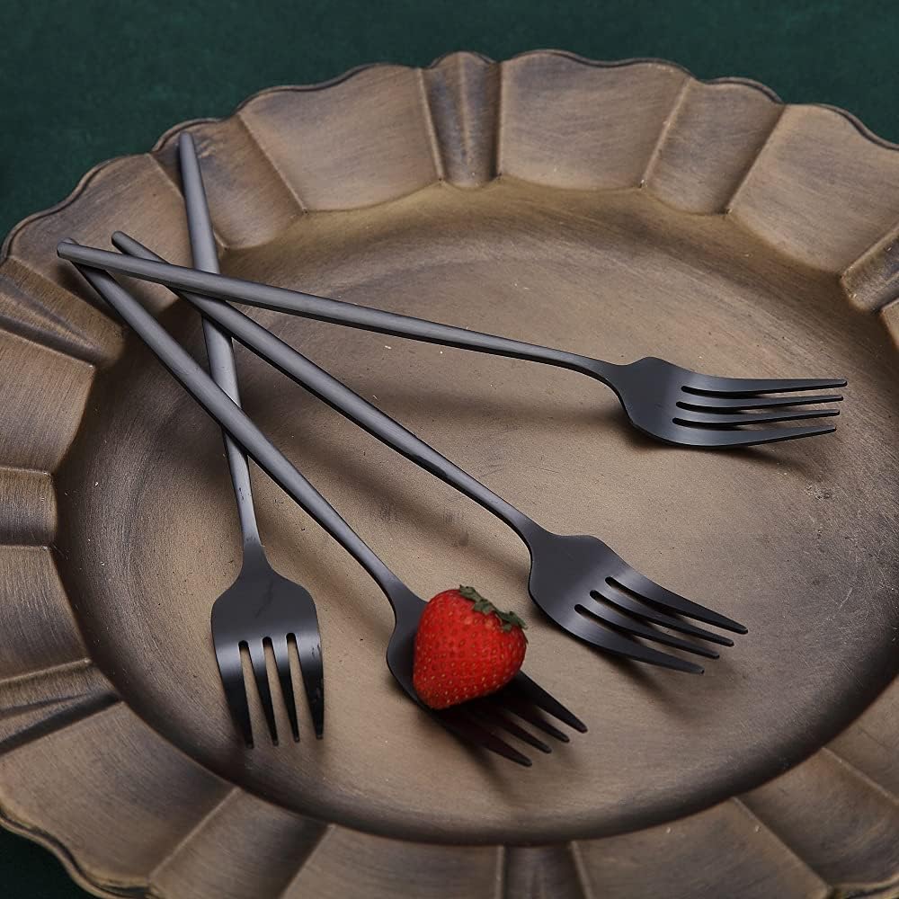 Juego de 6 tenedores de acero inoxidable de 8.4 pulgadas, tenedores de postre, tenedores de mesa, tenedores de ensalada para el hogar, cocina o