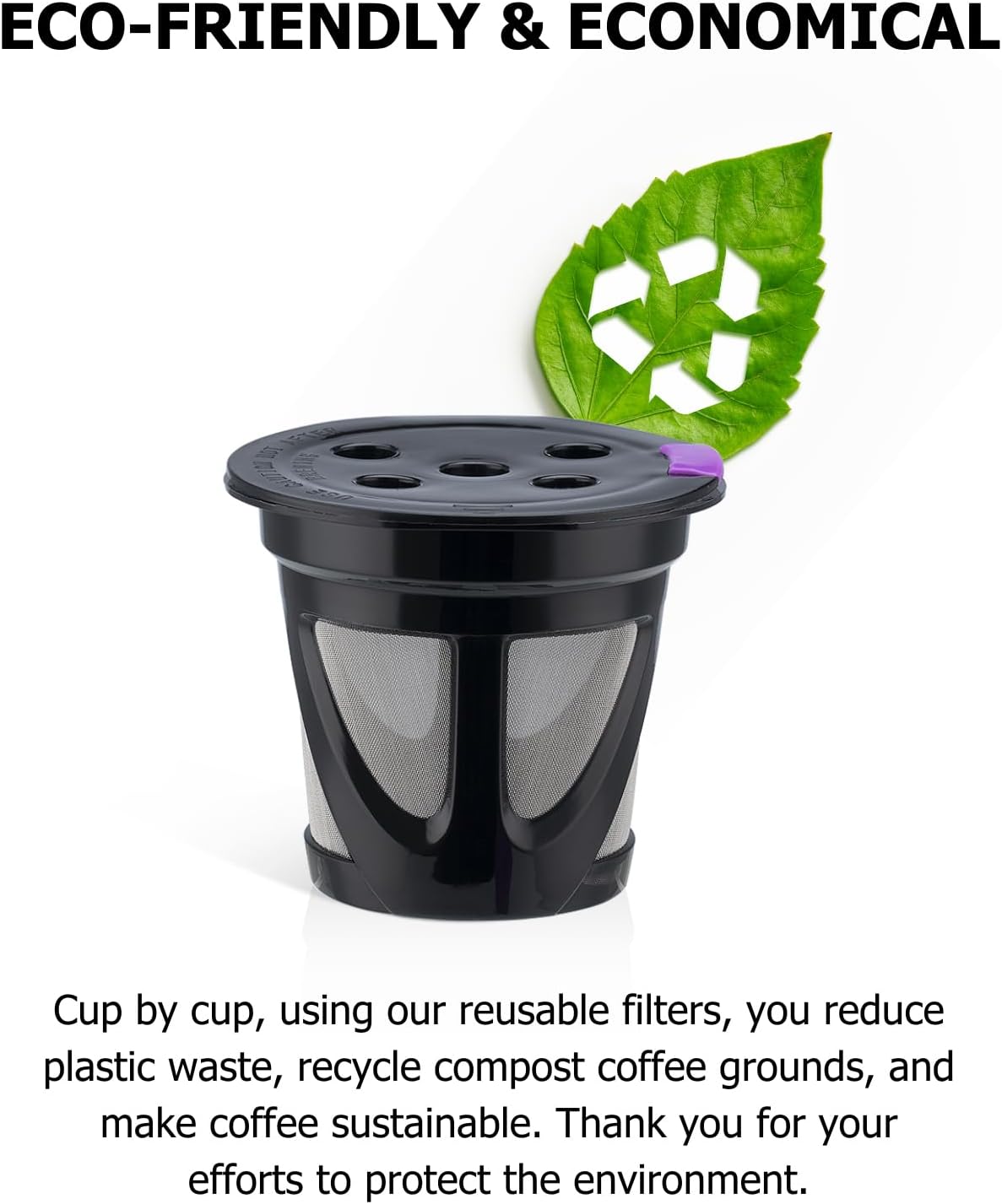 Tazas K reutilizables para Keurig, paquete de 2 cápsulas de café recargables universales K CUP con 5 agujeros, específicamente diseñadas para Keurig