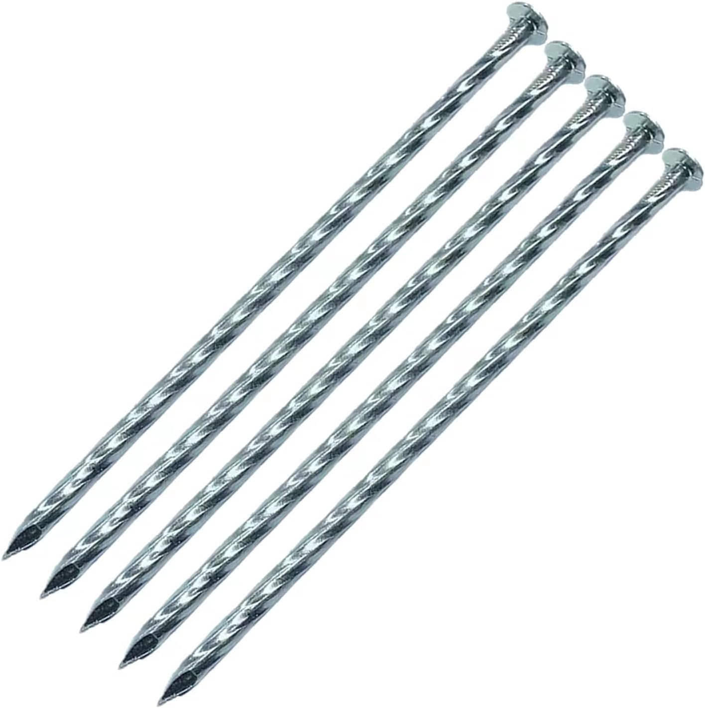 Coffken Estacas de jardín en espiral resistentes de 14 pulgadas, estacas de jardín de metal galvanizado sólido para fijar bordes de pavimentación,