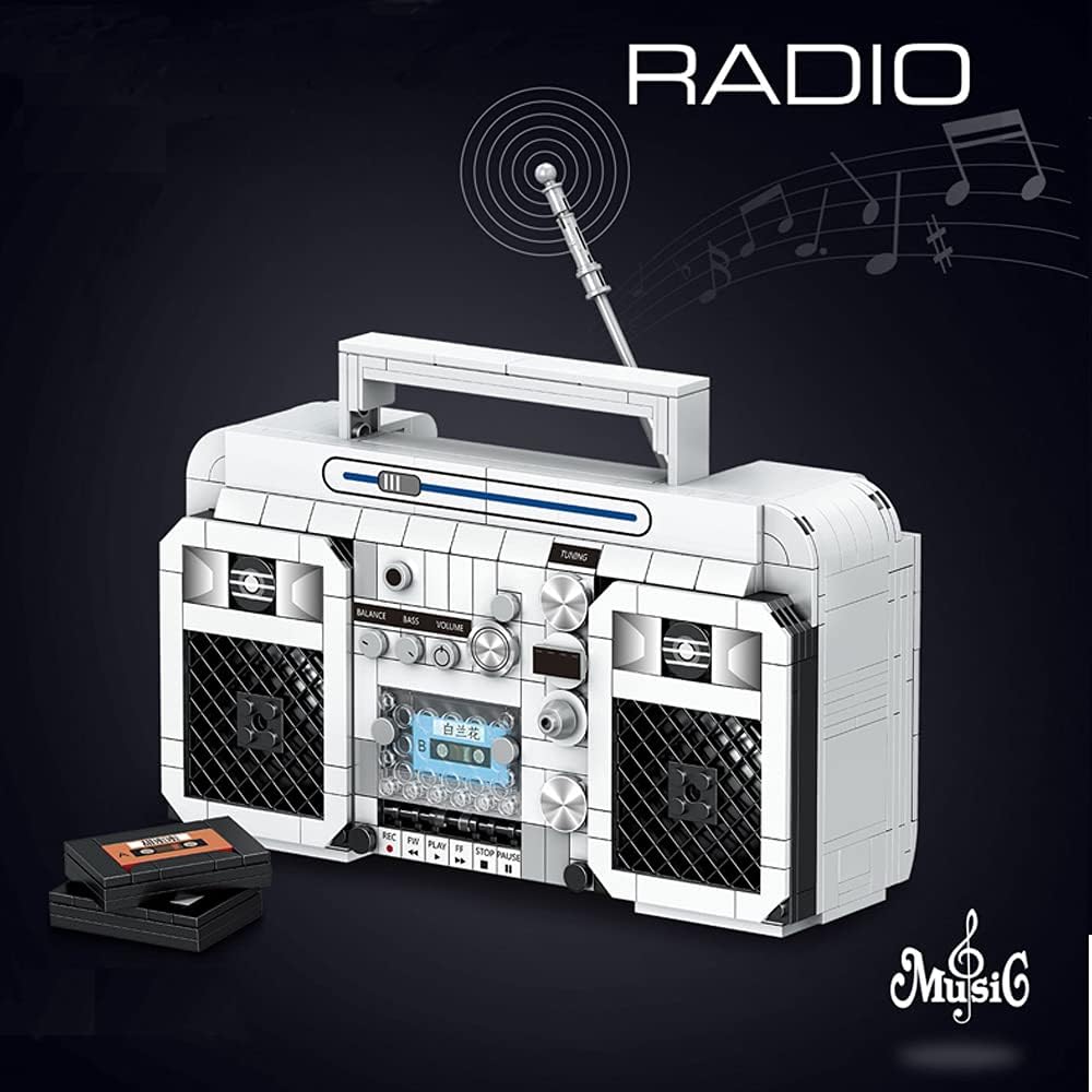 Uvini – Juego de construcción para adultos, radio clásica de la serie retro, juego de construcción para adultos, juego de ladrillos de construcción,