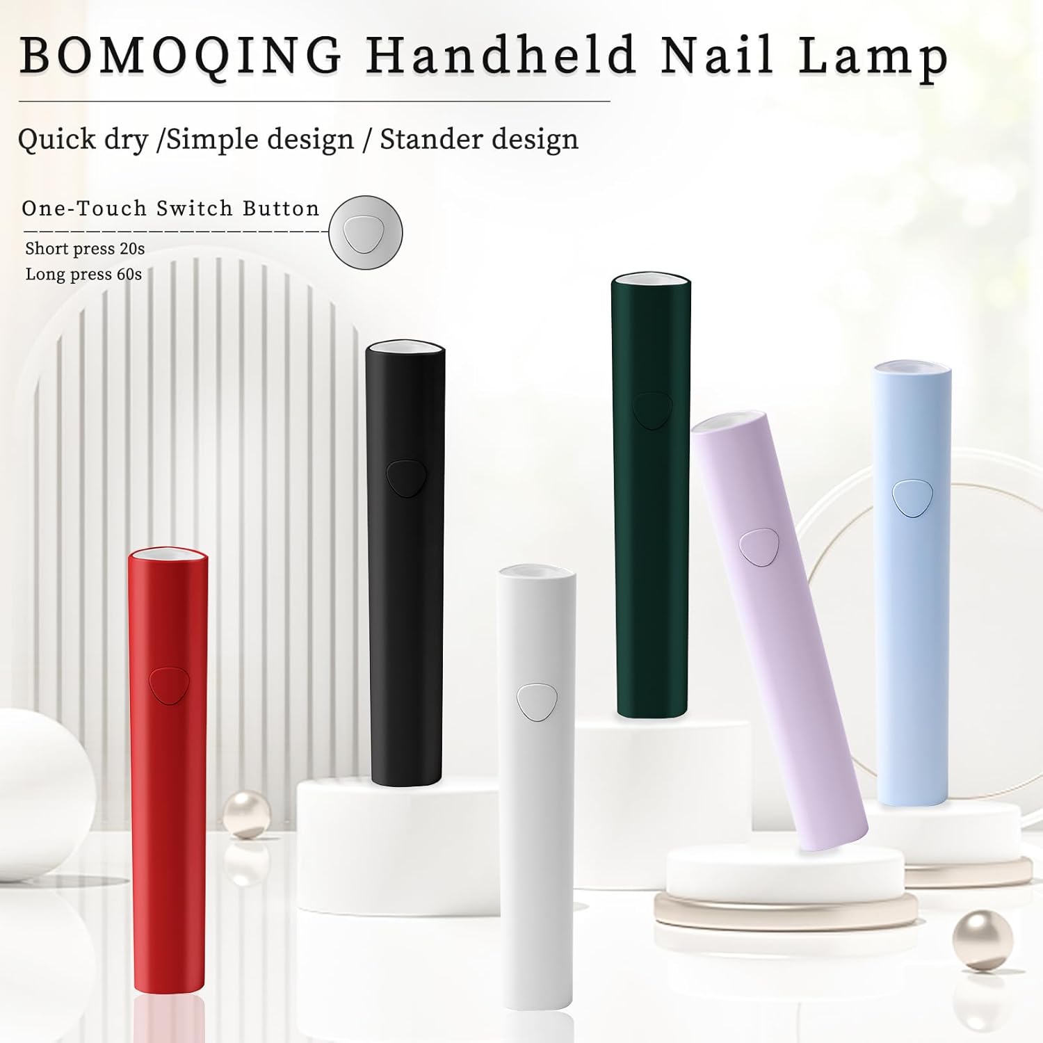 Luz UV para uñas de gel, lámpara UV de mano para uñas de gel, lámpara LED de uñas mini portátil inalámbrica recargable, lámpara de curación flash